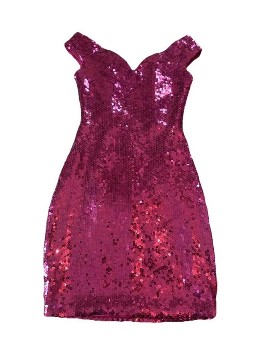 Glam Y2K Lillie Rubin Hot Pink Sequin Dress 8 Streetwear Festival Barbie Indie‎
